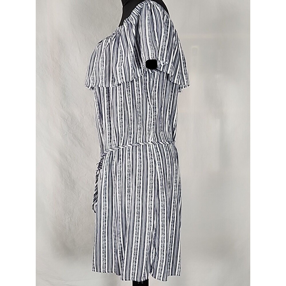 Hawaiian Tropic Off Shoulder Women Blue Casual Sun Mini Dress X-Large Beach Boho - Picture 11 of 13